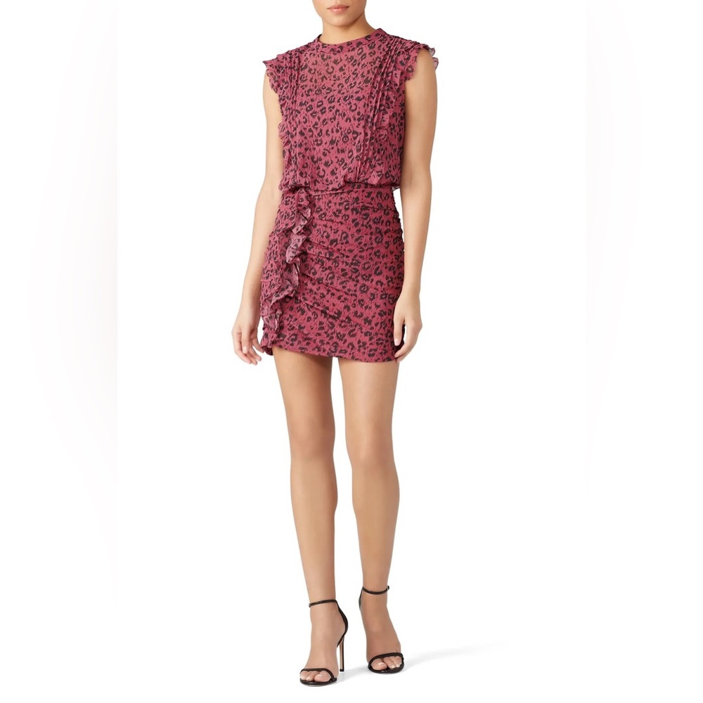 Allsaints Leopard Print Pink mini Dress